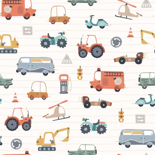 variety of vehicles on white background