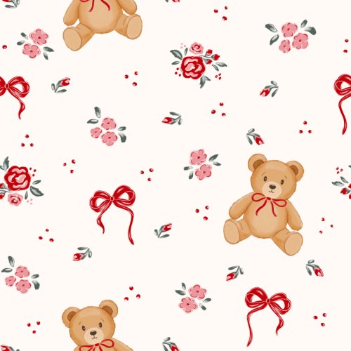 Coquette florals and Christmas teddy bears