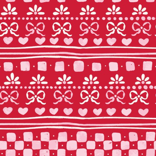 valentines day fair isle design with hearts and flowers