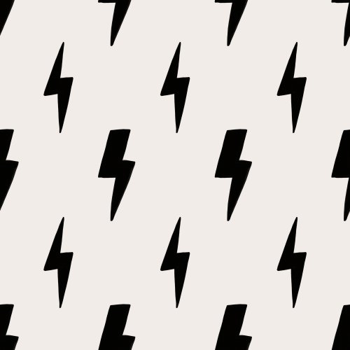 black lightning bolt design on colored background