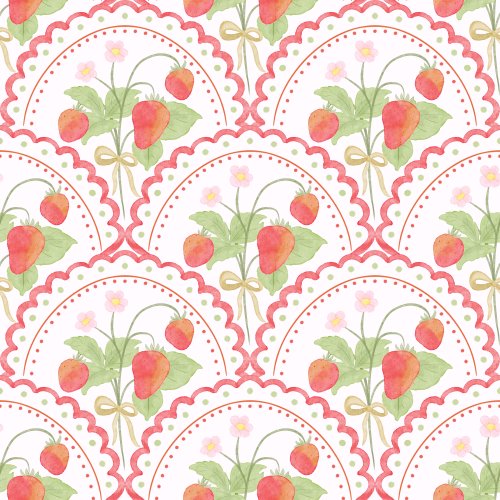 Watercolor strawberry plants with delicate white flower and red berries 