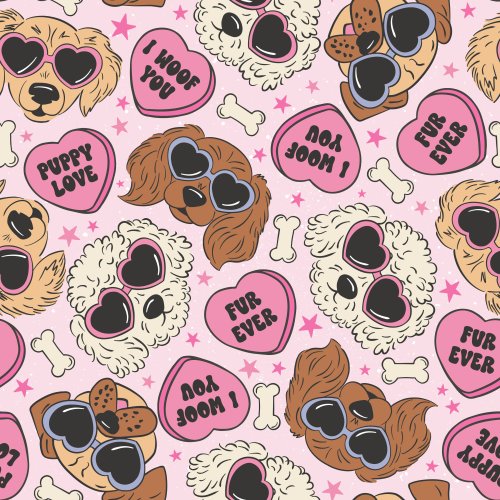 valentine's day design with dogs in sunglasses and hearts