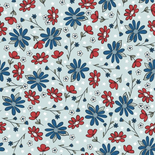 red white and blue patriotic floral design