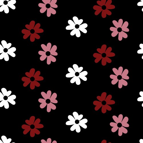 flowers made of hearts on a black background