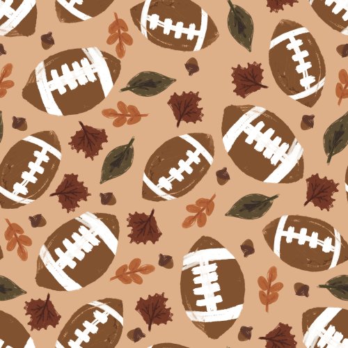 fall football design with leaves on orange background