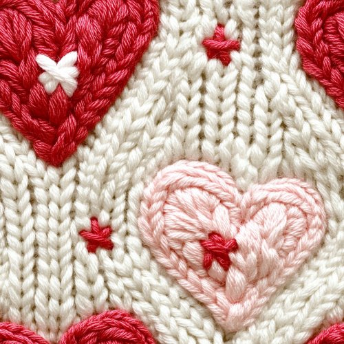 knitted sweater hearts