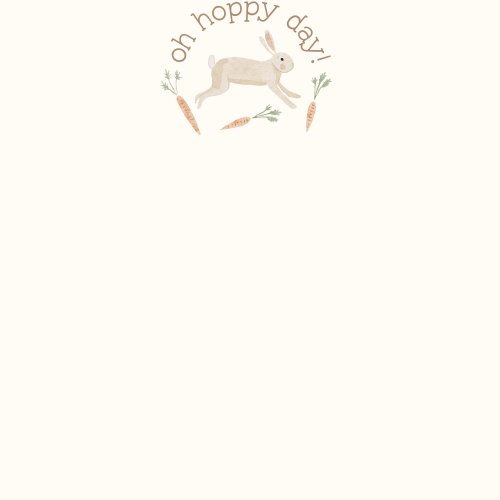 panel design with a bunny, carrots and "oh hoppy day" text.