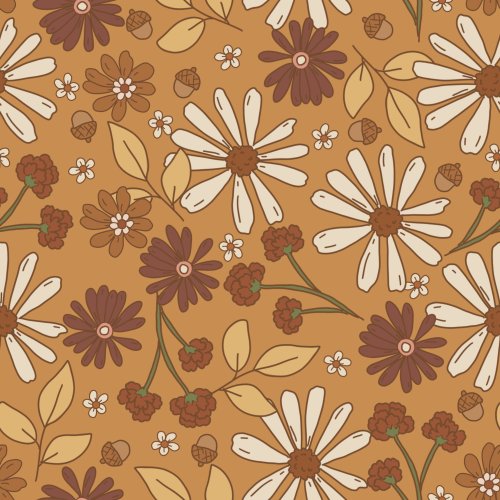 orange fall floral with acorns
