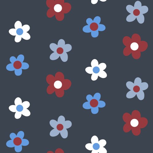 red white and blue floral