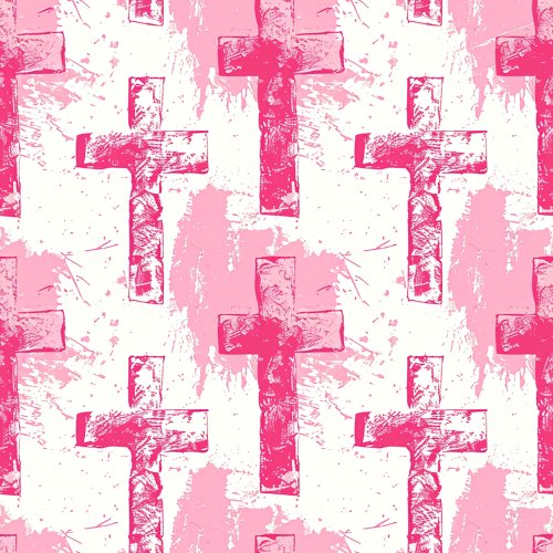 pink crosses in splatter paint texture