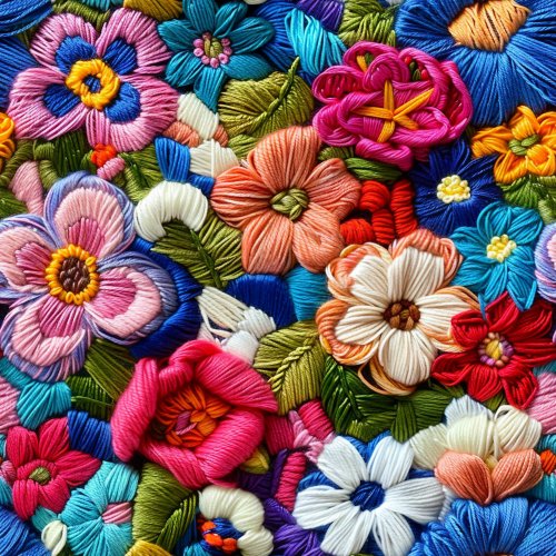 colorful embroidered floral design