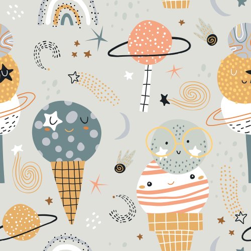 ice cream cone planets in outer space