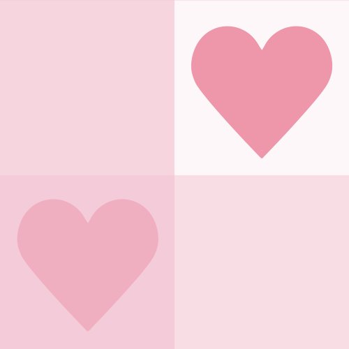 White and pink Checker design with hearts