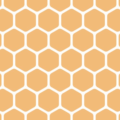 graphic minimal geo pattern design print with honeycomb shapes
