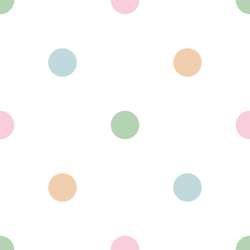 Pink, green, blue, peach polka dot co ordinate to Hot air balloon print