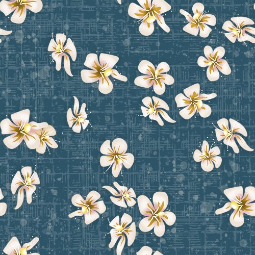 Lemon tree flowers gracefully fall in a non-directional toss against a textured background.