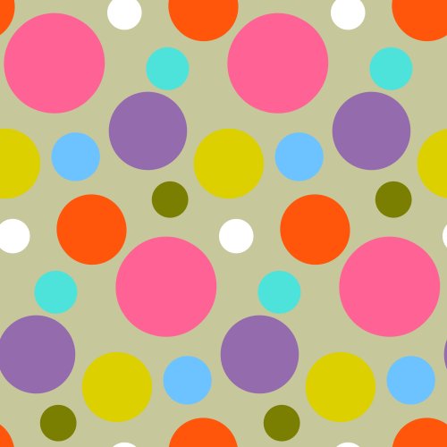 multi-colored dots on an olive background