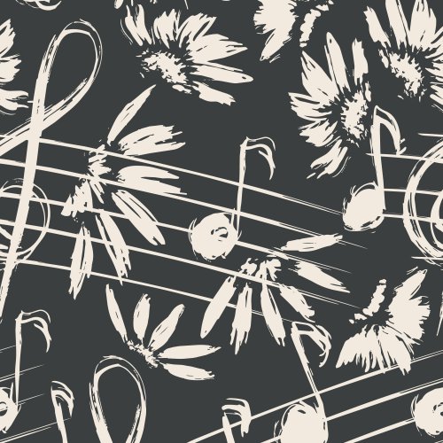 Music Notes and Flowers