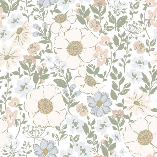 light peony floral fabric 