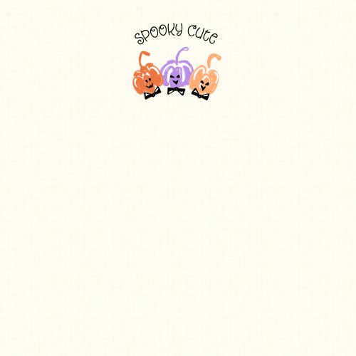 Retro Halloween Cute Pumpkins with faces and preppy bow ties in Orange and purple on rustic cream background