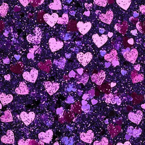 dark purple faux glitter hearts