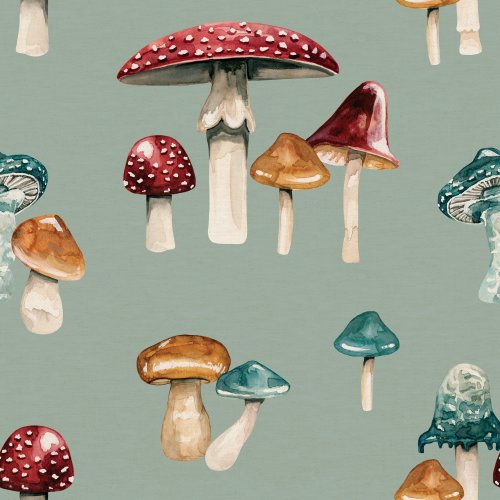 multicolor jewel tone mushroom design