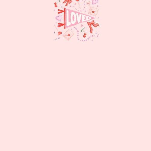 Panel design with pennant and girly valentine motifs.