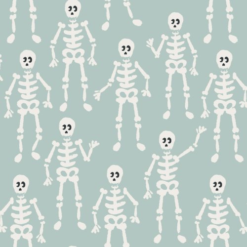 Friendly waving sketched skeletons