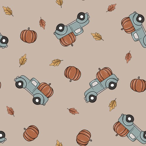 fall pumpkin trucks with leaves