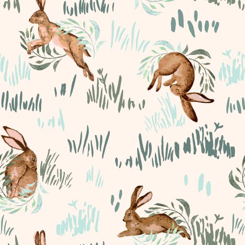 Leaps and Bounds is an Easter boys print or boys Spring Print design from the Petal and Hare Easter and Spring collection by Deer Fiorella Design.