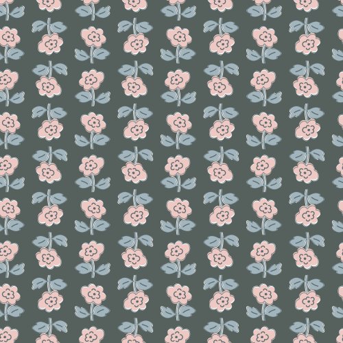 block print floral rows