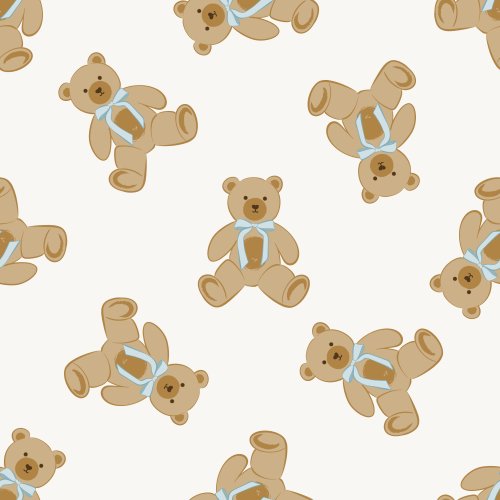 Cute Teddy Bears With Baby Blue Bows 