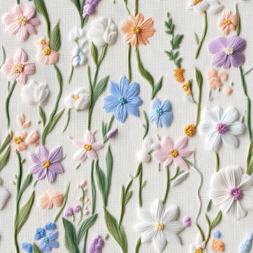 3D look embroidered spring floral