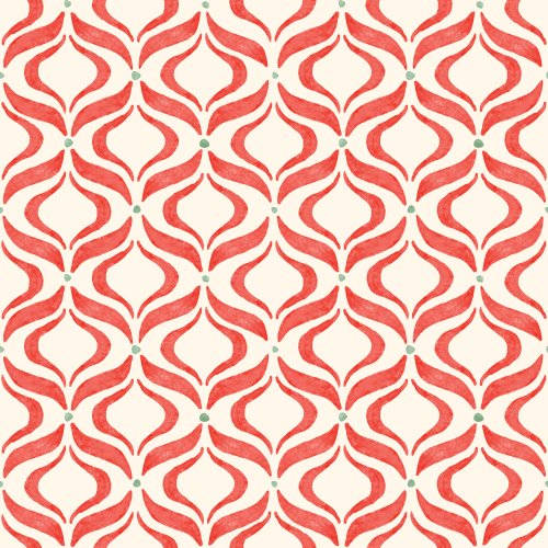 watercolor ogee pattern in traditional christmas colors.