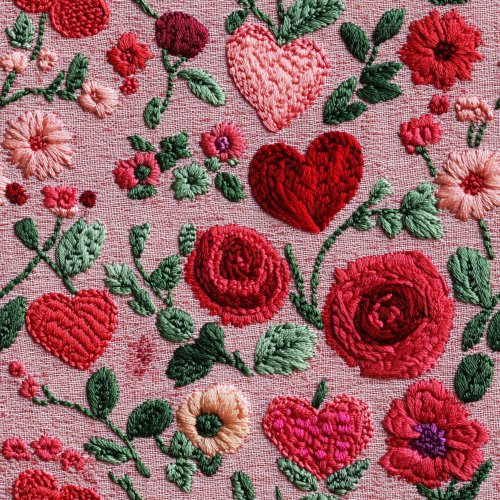 knitted valentine's day floral