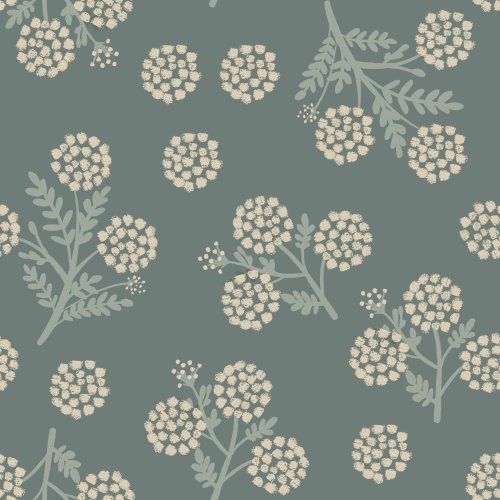 muted green and cream floral