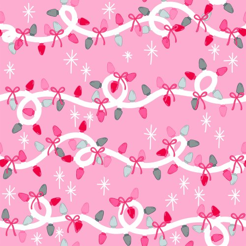 string of christmas lights on pink background