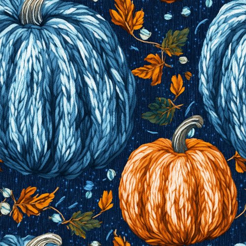 blue and orange pumpkins