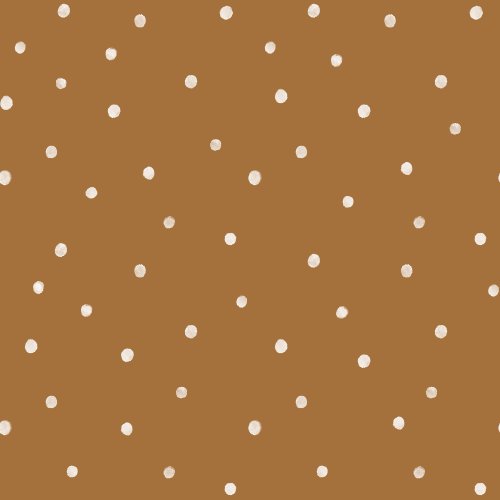 hand drawn white polka dots on brown