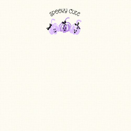Retro Halloween Panel Spooky Cute Jack ) Lantern Pumpkins with Preppy Bows In Purple on textured cream background