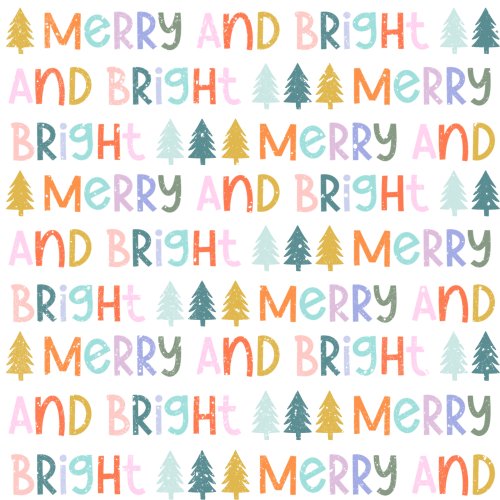 colorful christmas text "Merry and bright"