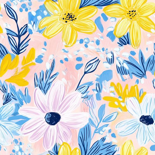 pink blue and yellow easter floral