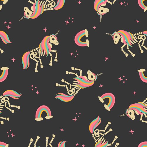 Skeleton Unicorns by Tylee + Art. Available in purple and black.