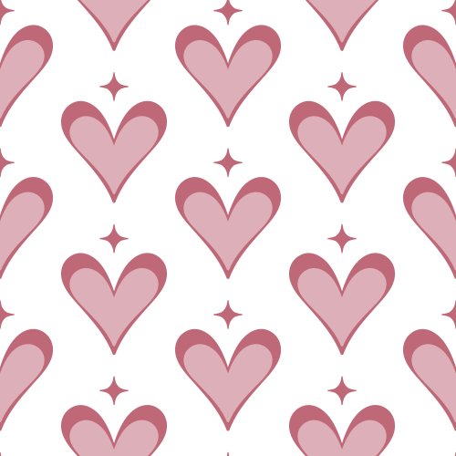 stacked pink hearts on a white background