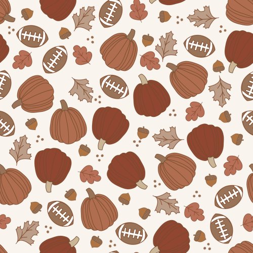 fall football design with leaves and pumpkins