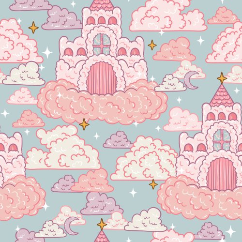 Pink Cloud Castle by Tylee + Art. Pairs great with any of my Dreamland designs!