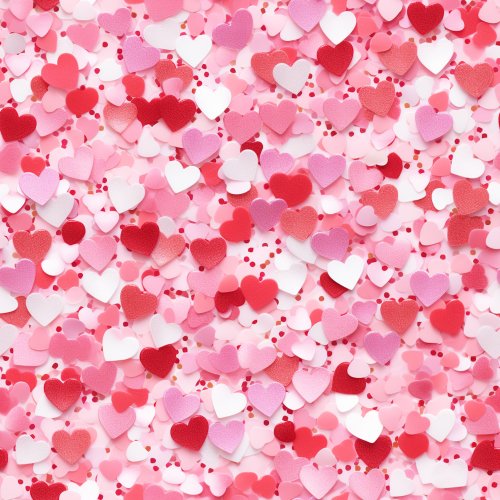 pink white and red confetti