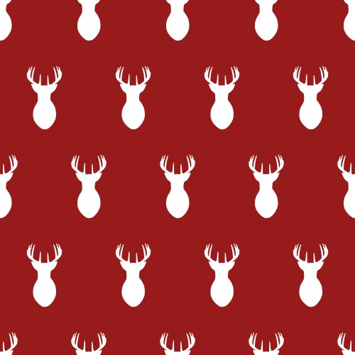 red and white deer silhouette