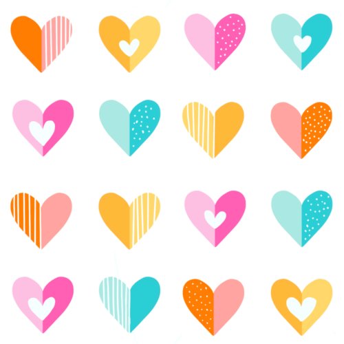 colorful valentine's day hearts