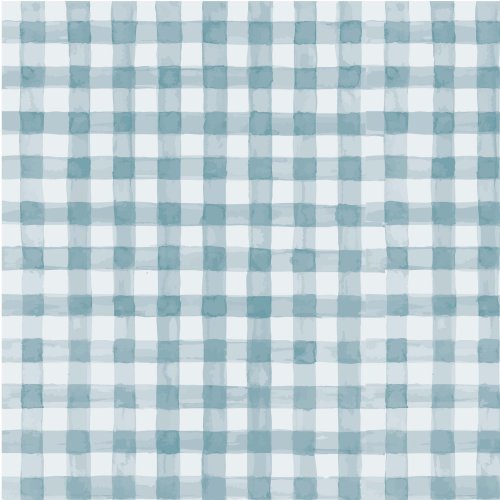 a watercolor hand painted gingham pattern in medium shades of teal and aqua